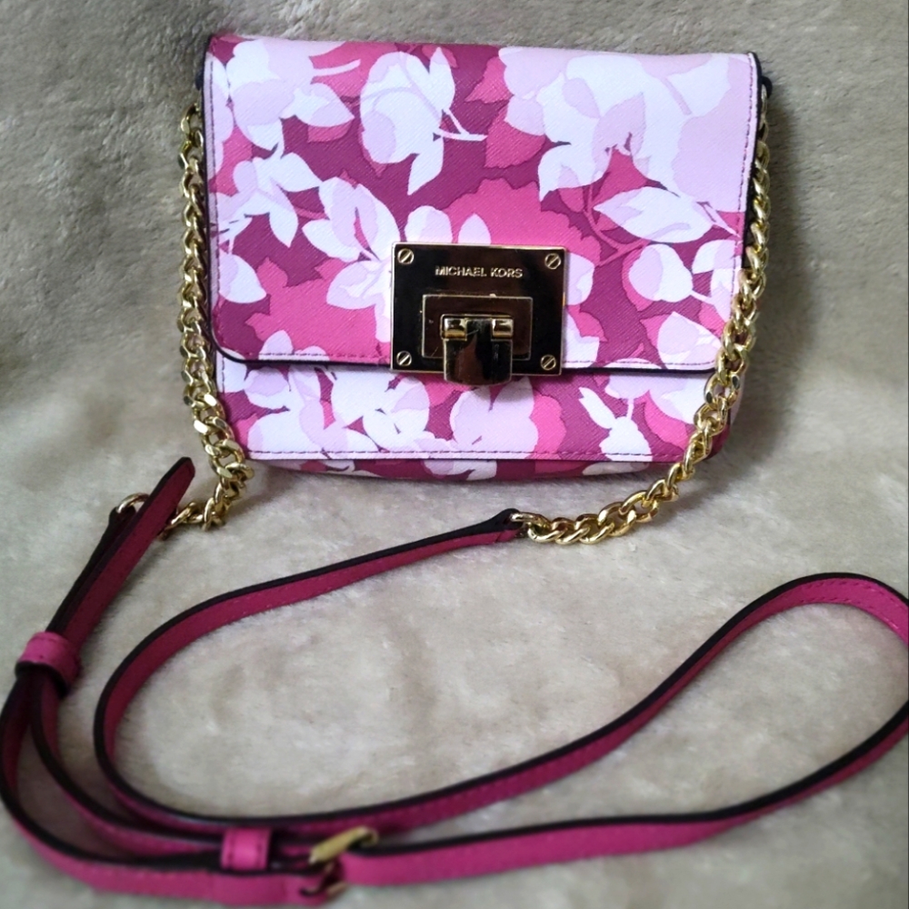 Michael Kors Floral Mini Bag in Pink and White